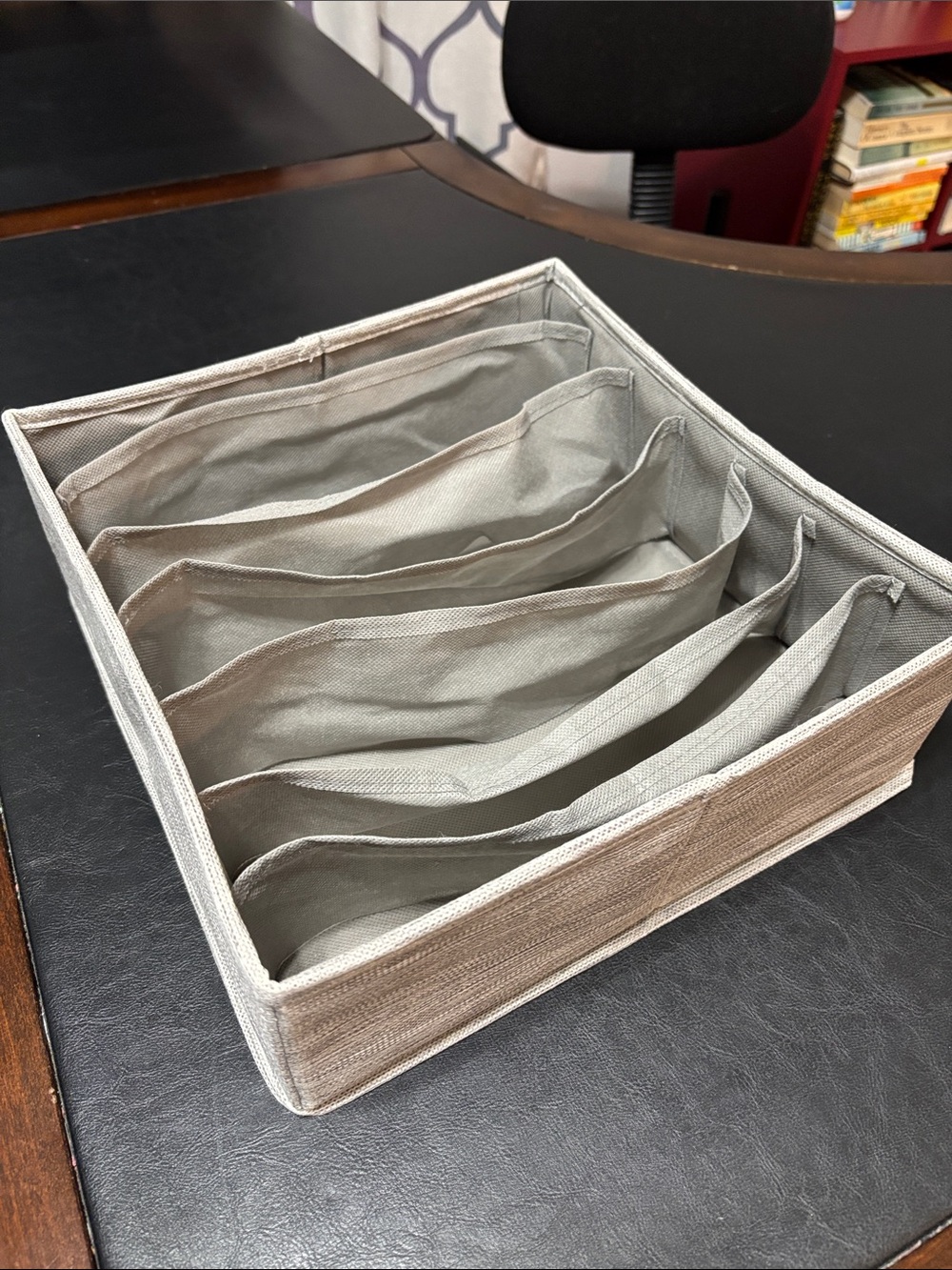 Fabric Drawer Organizer with 6 Dividers - Light Gray